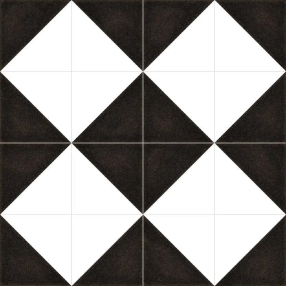 Aspen Black and White Triangle Porcelain 200x200 Tile Luxury Tiles