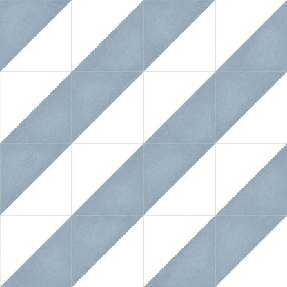 Aspen Blue and White Triangle Porcelain 200x200 Tile Luxury Tiles UK