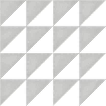 Aspen Light Grey and White Triangle Porcelain 200x200 Tile Luxury Tiles UK