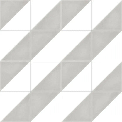 Aspen Light Grey and White Triangle Porcelain 200x200 Tile Luxury Tiles UK