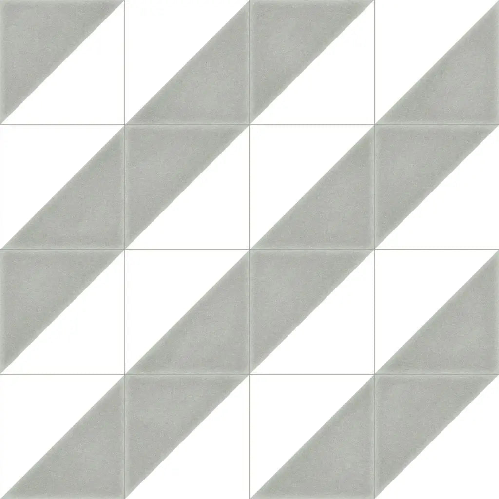 Aspen Dark Grey and White Triangle Porcelain 200x200 Tile Luxury Tiles UK