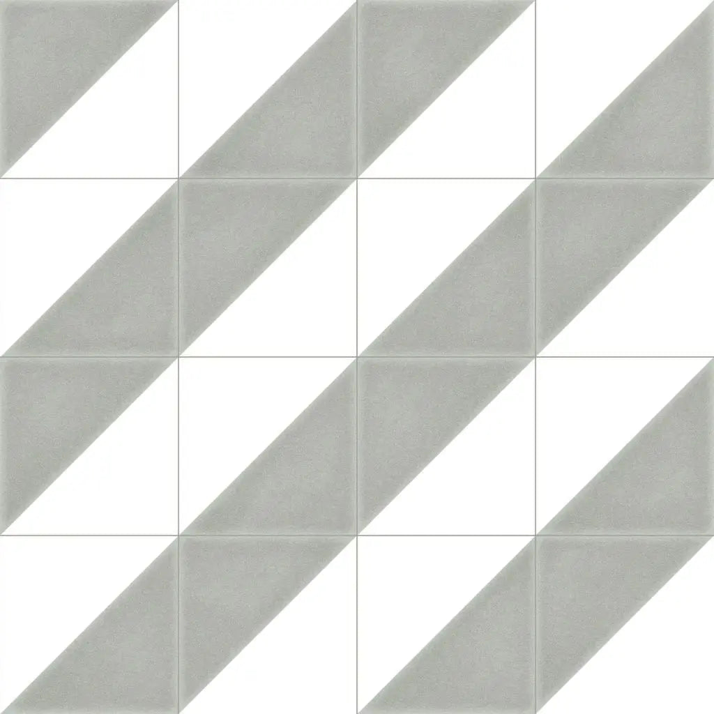 Aspen Dark Grey and White Triangle Porcelain 200x200 Tile Luxury Tiles UK