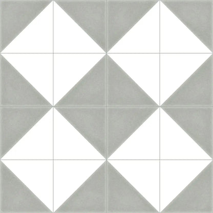 Aspen Dark Grey and White Triangle Porcelain 200x200 Tile Luxury Tiles UK