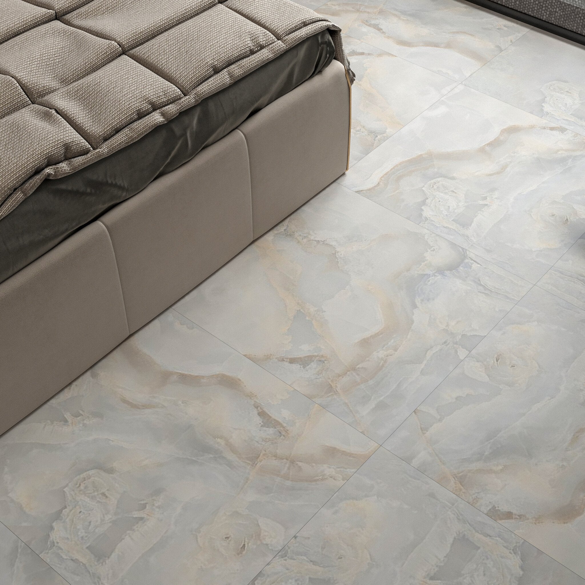 Ivory Onyx Grey Wall and Floor Tile 1200x600mm - Luxury Tiles UK