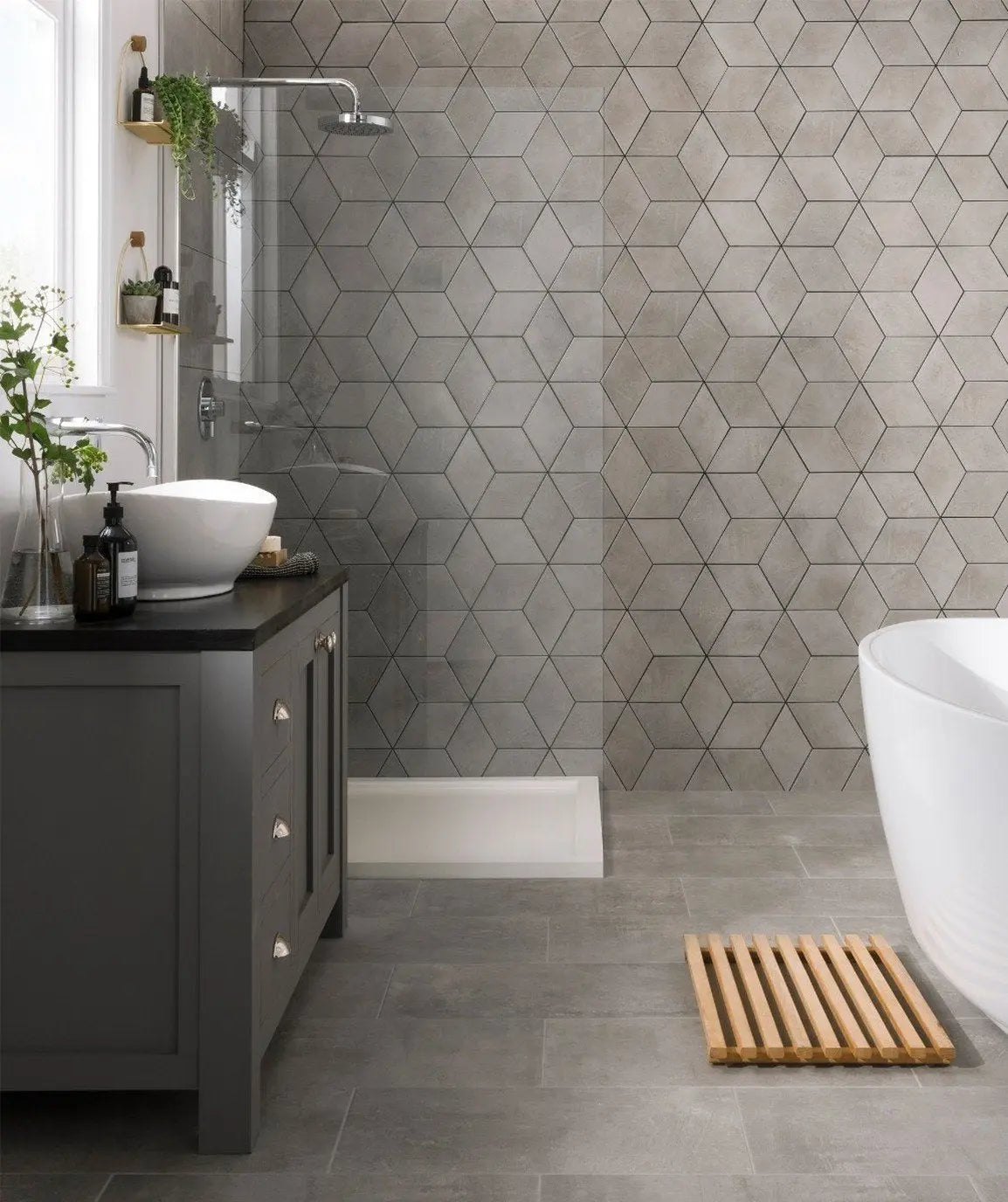 Truth Carrara Grey Diamond Ceramic Tile - Luxury Tiles UK