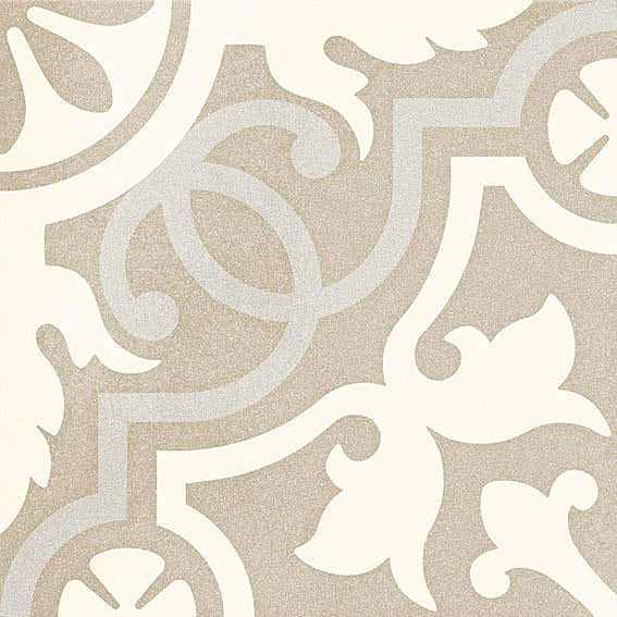 Decorative tile pattern with intricate design on a beige background