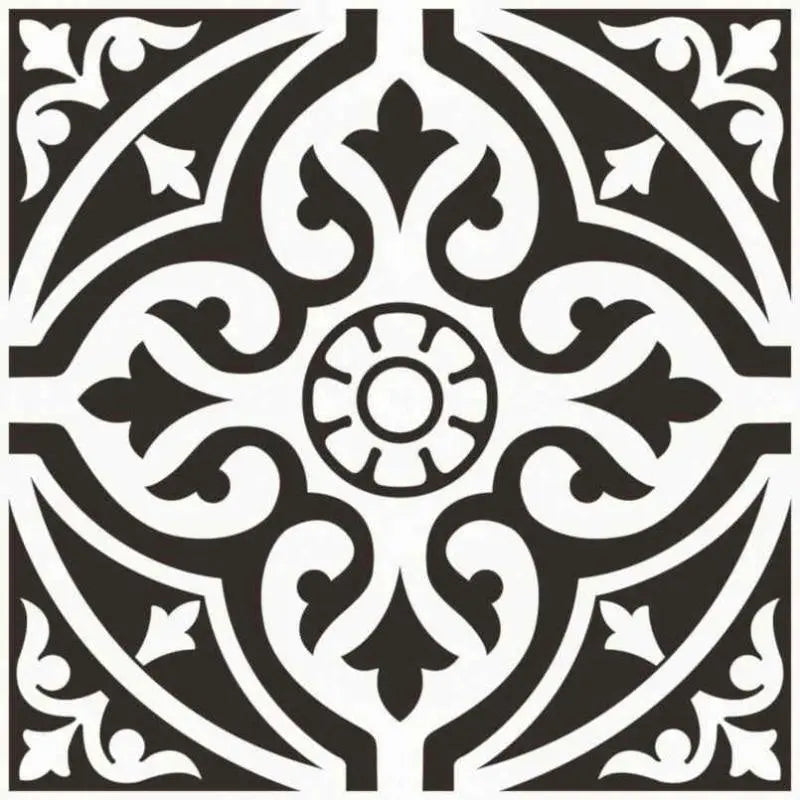 Kingsbridge Black Patterned Wall and Floor Tiles - 330 x 330mm - Luxury Tiles UK