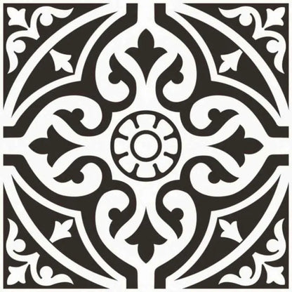 Kingsbridge Black Patterned Wall and Floor Tiles - 330 x 330mm