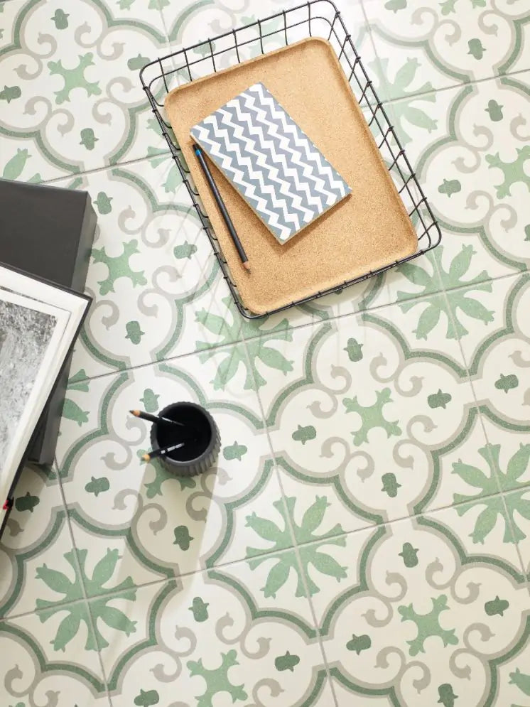 Wiltshire Green Pattern Floor and Wall Tile