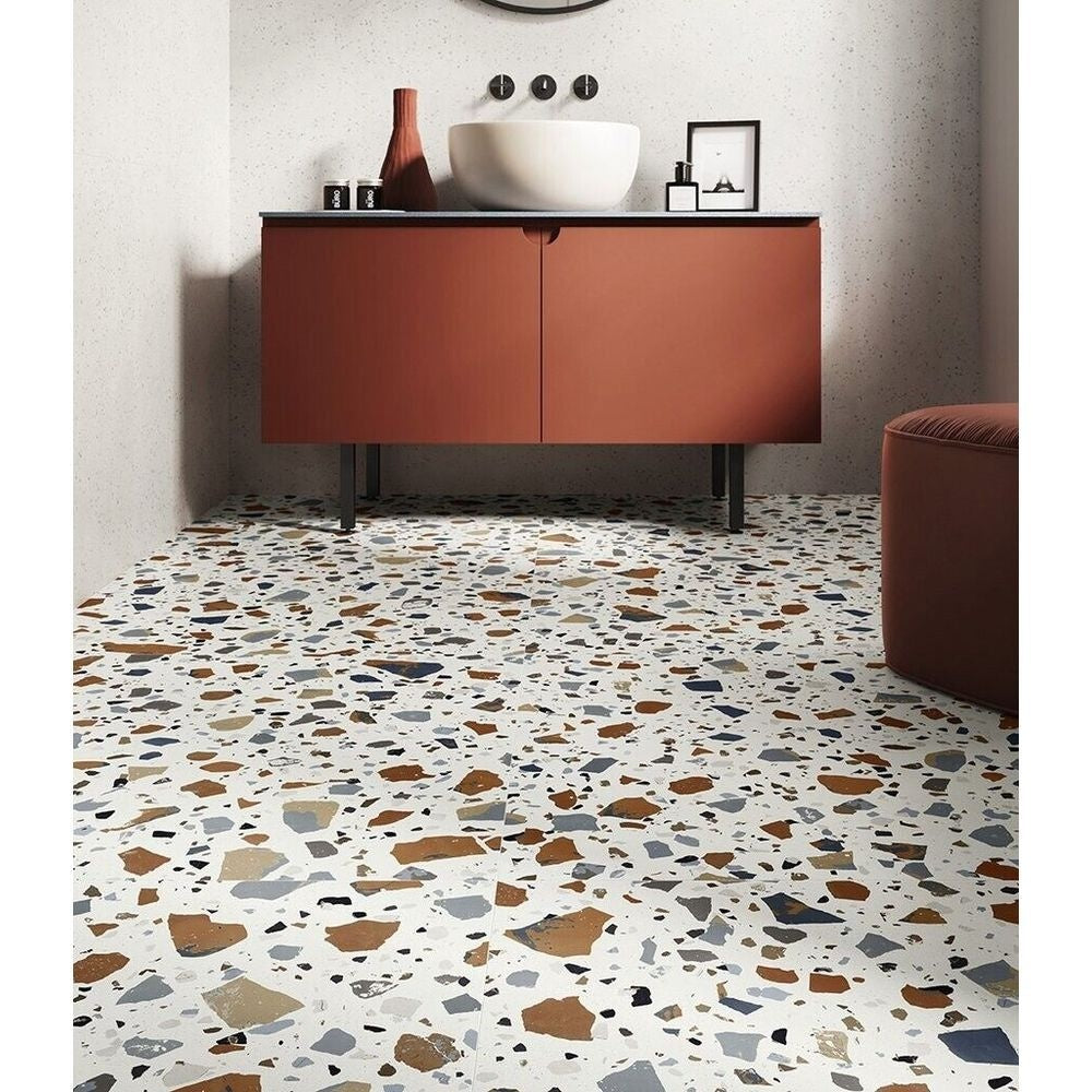 Alyona Earth Terrazzo Ceramic Tiles 450x450mm - Luxury Tiles UK