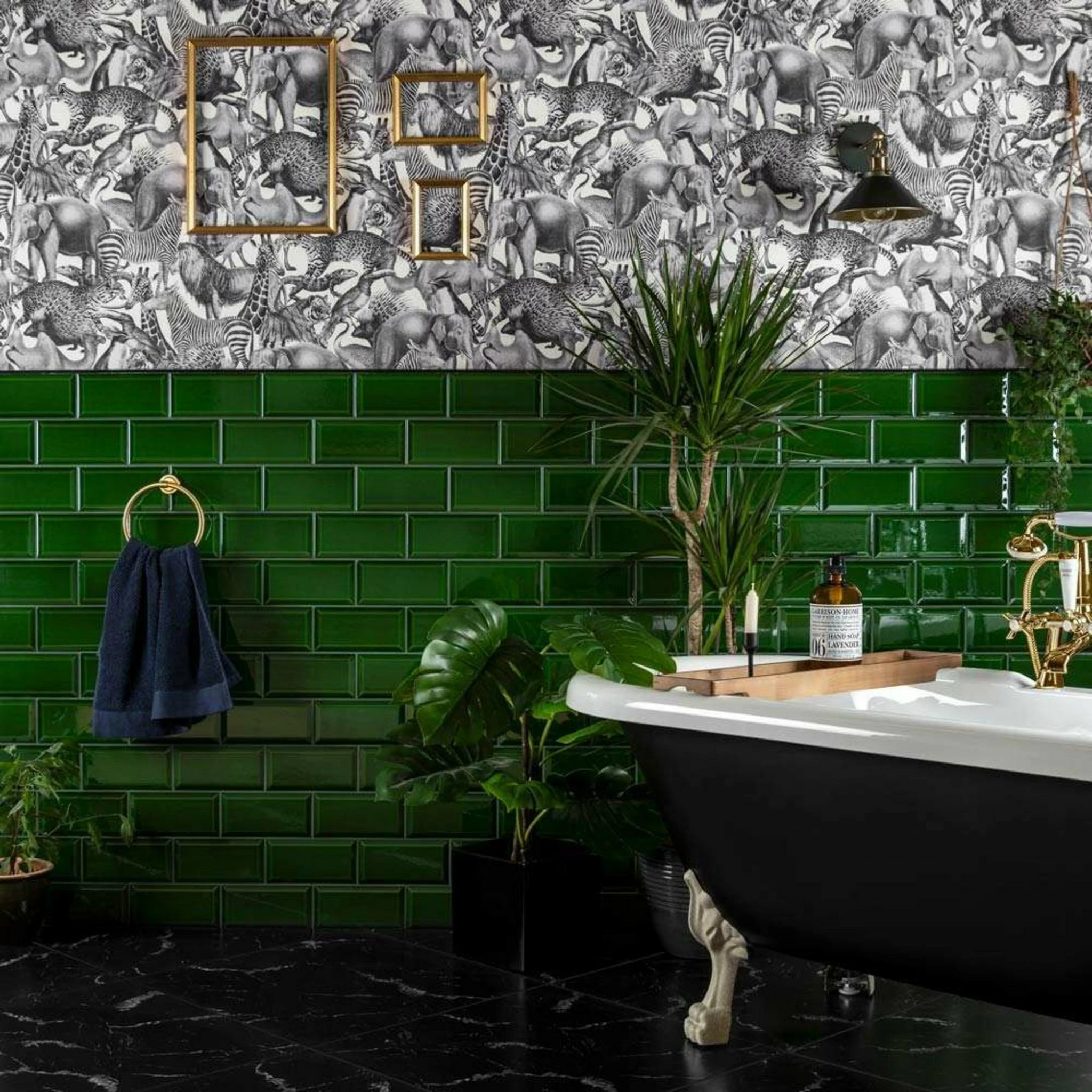 green gloss ceramic wall tiles in bathroom 