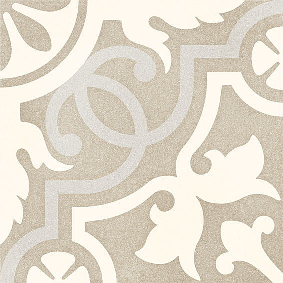 Decorative tile pattern with intricate designs on a beige background