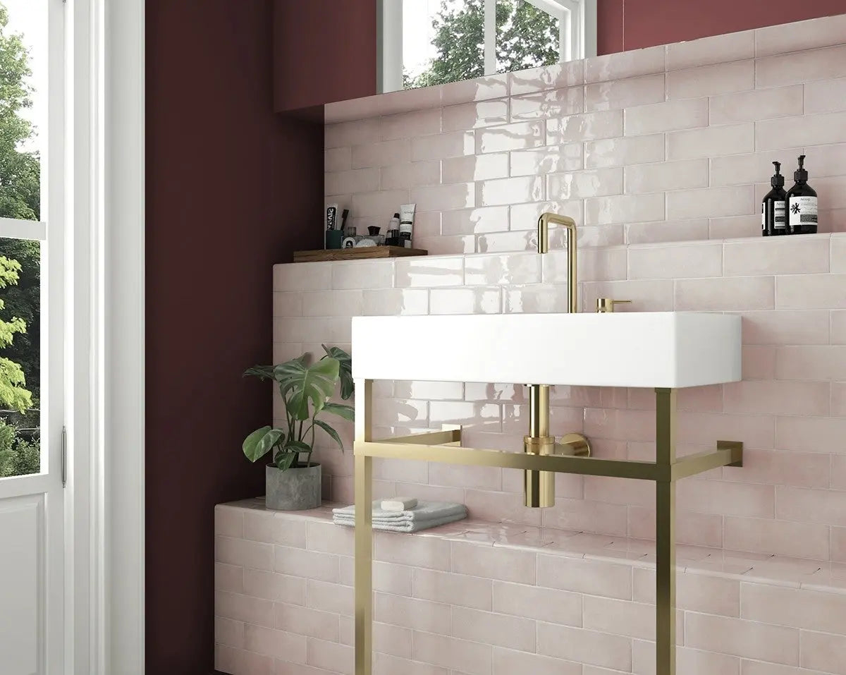 Blush Gold 20x6.5cm Wall Tile - Luxury Tiles UK