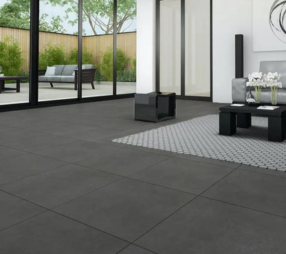 XL Venice Charcoal Stone Effect Anti Slip Porcelain Floor Tile 1000x1000mm Luxury Tiles