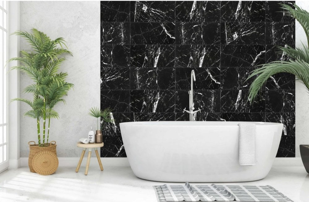 White Gold & Onyx Black | Marble effect 300x600mm - Luxury Tiles UK