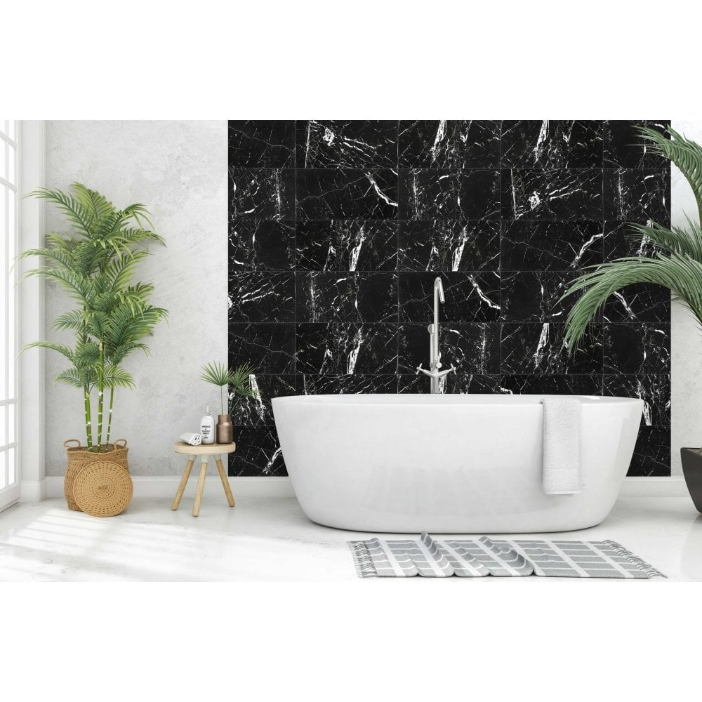 White Gold &amp; Onyx Black | Marble effect 300x600mm