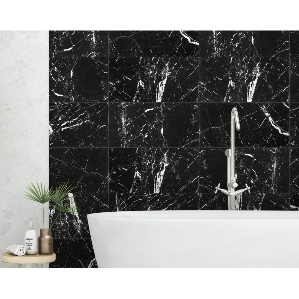 White Gold & Onyx Black | Marble effect 300x600mm - Luxury Tiles UK