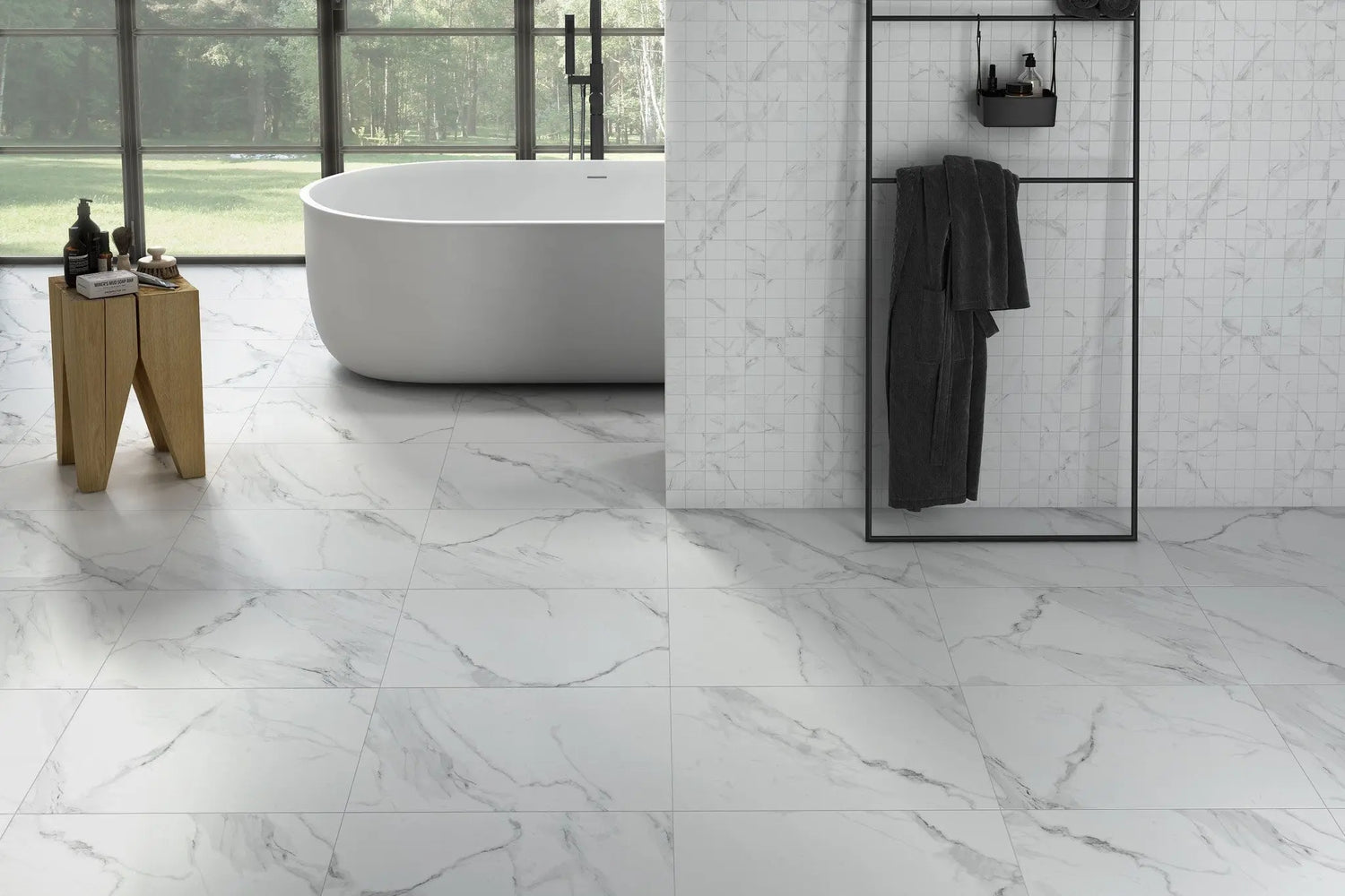 Carrara Parka Matt Marble Tile 60x60cm Luxury Tiles