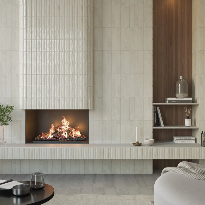 Blanco Handmade Zellige Brick Tile 5x25cm – Gloss White Moroccan Ceramic Wall Tile - Luxury Tiles UK