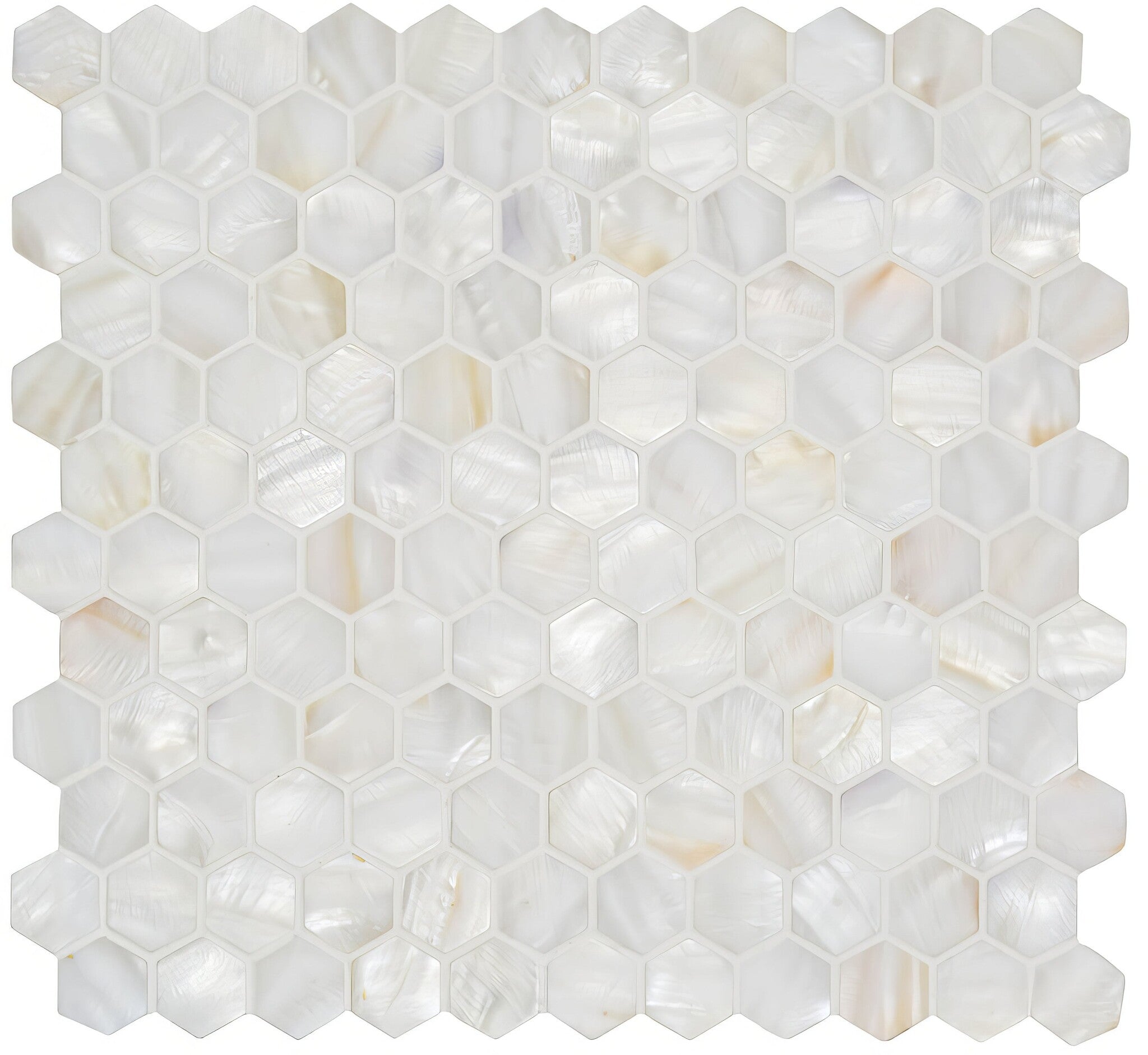 White pearl hexagon mother of pearl shell mosaics