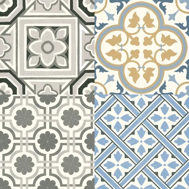 Cambridge Victorian Pattern Porcelain Wall & Floor Tile - Luxury Tiles UK