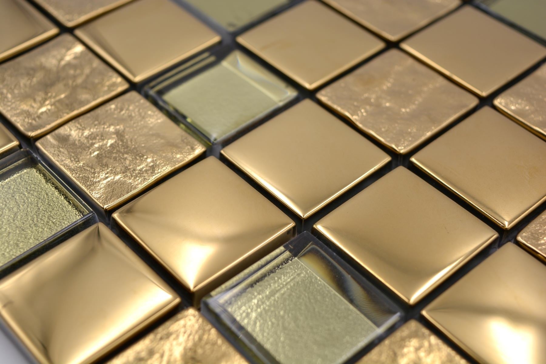 Gold glass mosaic tiles 300x300mm