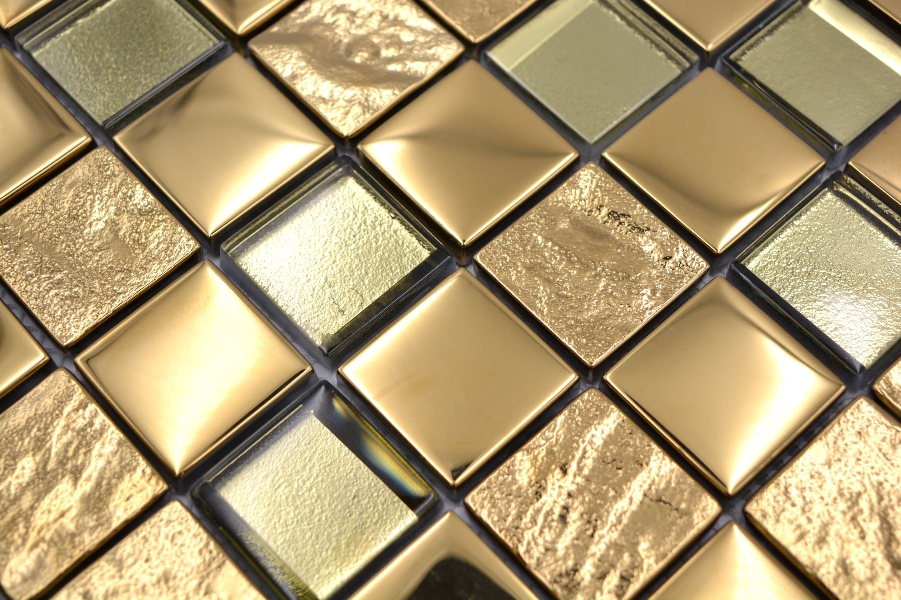 Gold glass mosaic tiles 300x300mm