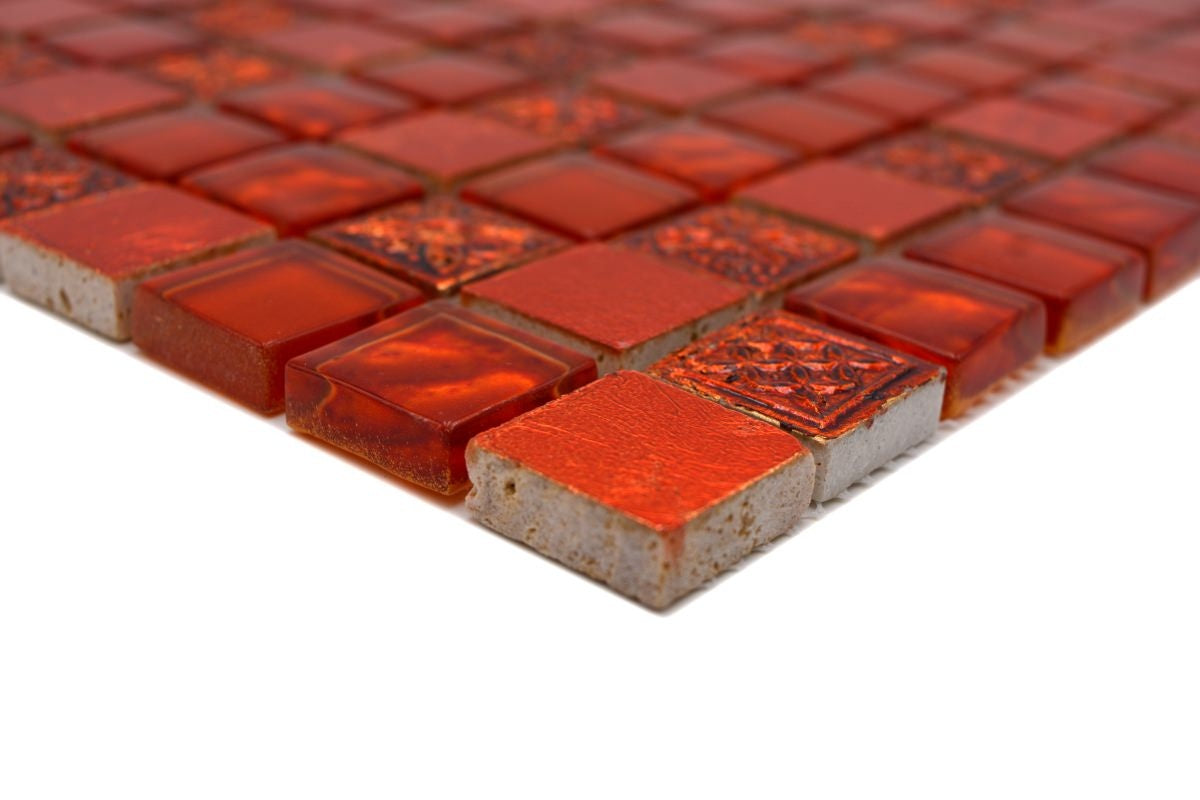 Atenea Roman Red Mosaic Tile 300x300 mm - Luxury Tiles UK