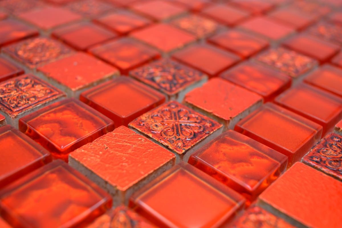 Atenea Roman Red Mosaic Tile 300x300 mm