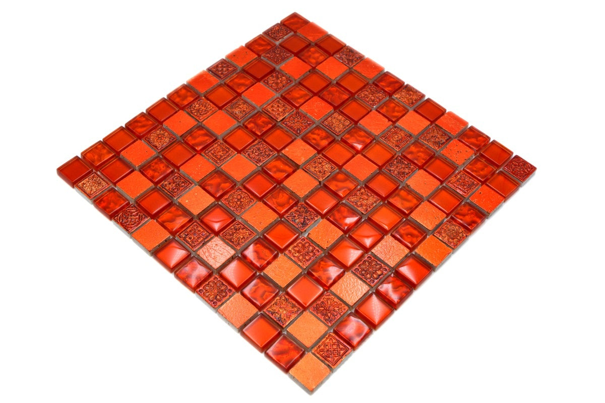 Atenea Roman Red Mosaic Tile 300x300 mm - Luxury Tiles UK