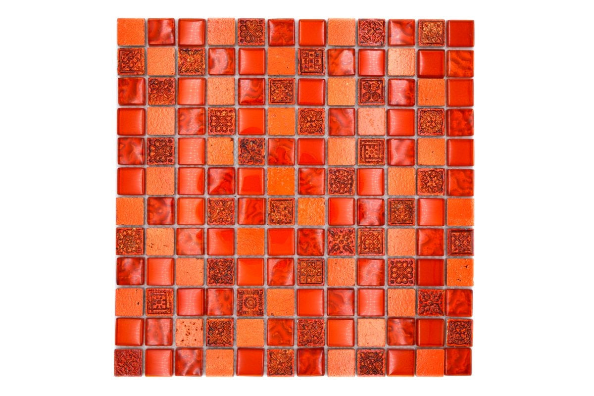 Atenea Roman Red Mosaic Tile 300x300 mm - Luxury Tiles UK