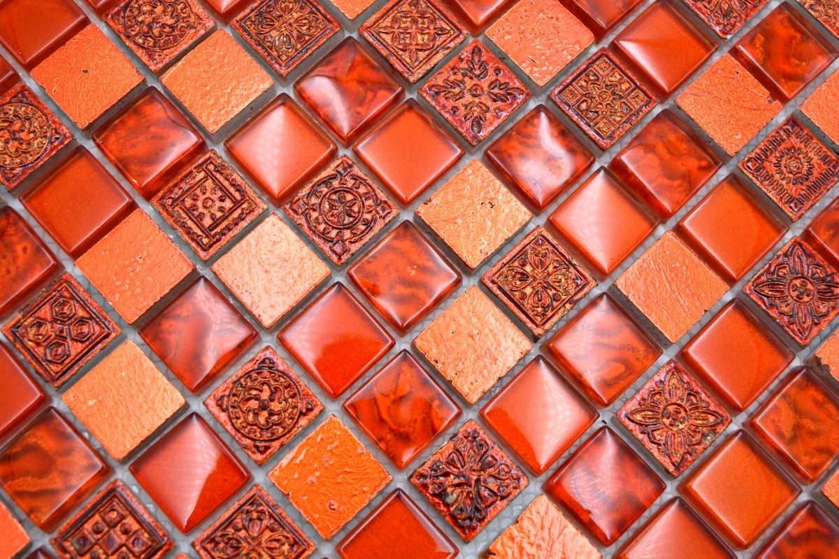 Atenea Roman Red Mosaic Tile 300x300 mm - Luxury Tiles UK