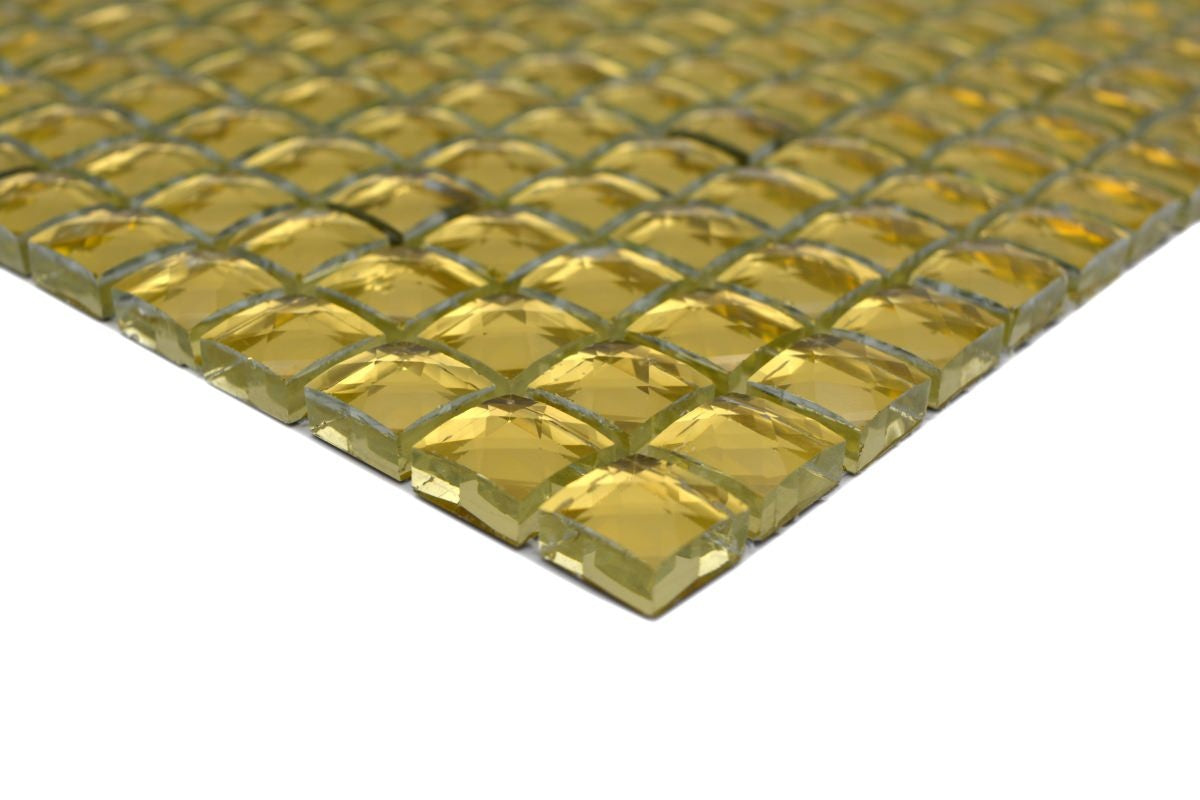 Glass Mosaic Tile Victoria Gold Square 15 - Luxury Tiles UK