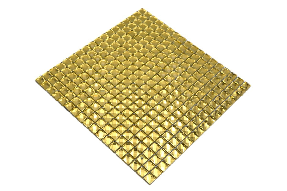 Glass Mosaic Tile Victoria Gold Square 15 - Luxury Tiles UK