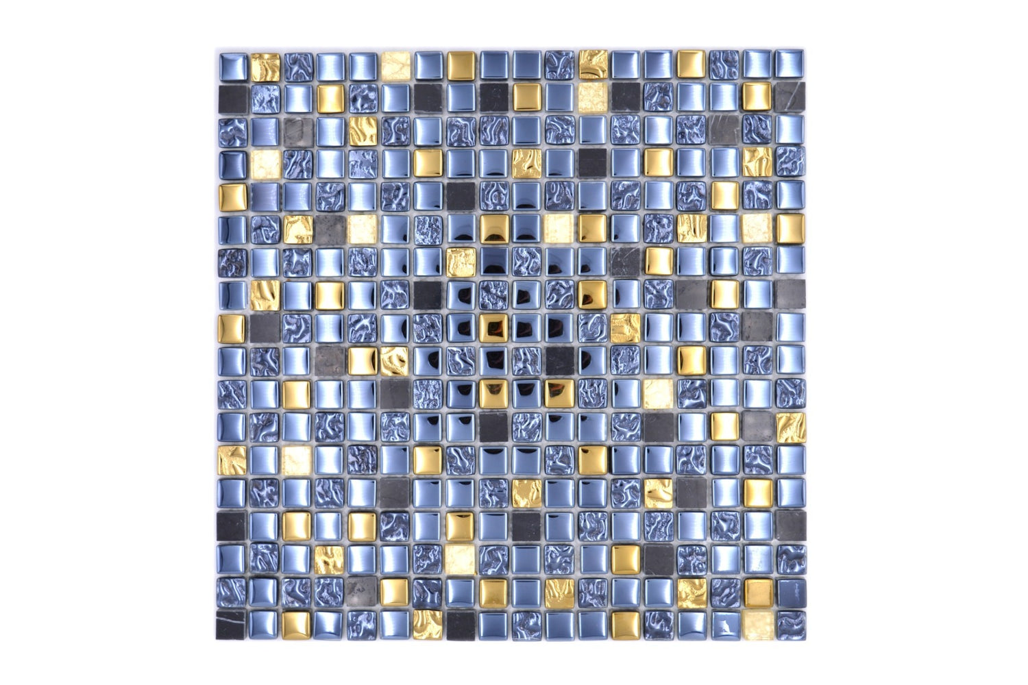 Midnight Sands Glass Natural Stone Mosaic Tile Black Gold