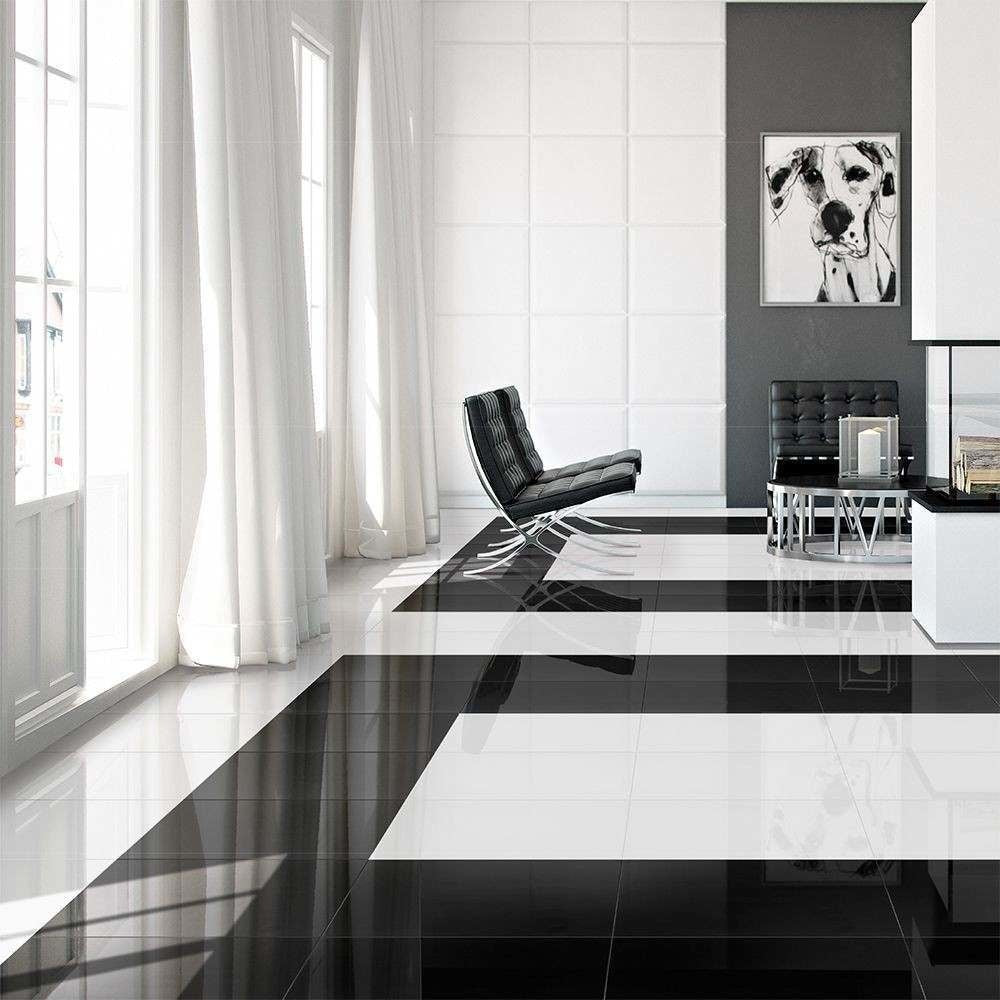 Mayfair Black Diamond Gloss 600x600mm Wall and Floor Tile - Luxury Tiles UK