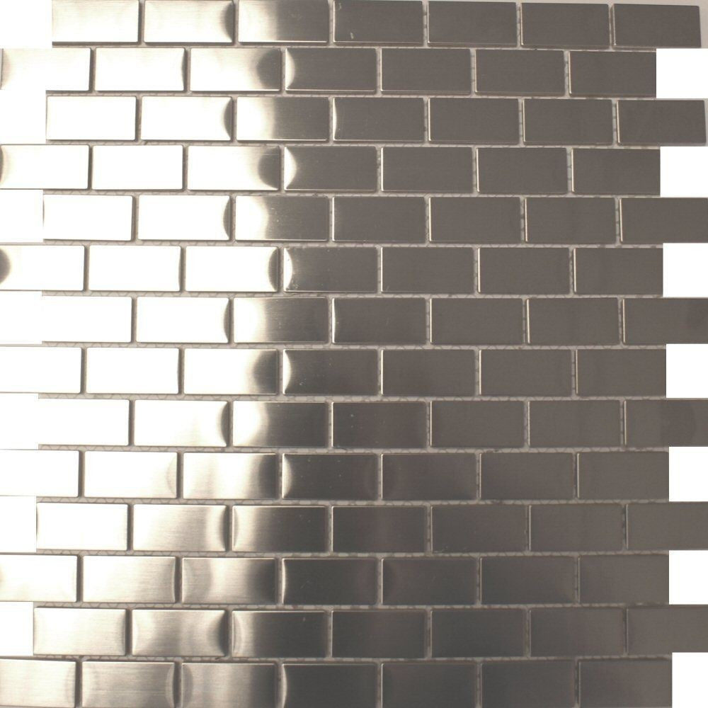 Metallic Brick Mosaic Tiles 300x300mm - Luxury Tiles UK